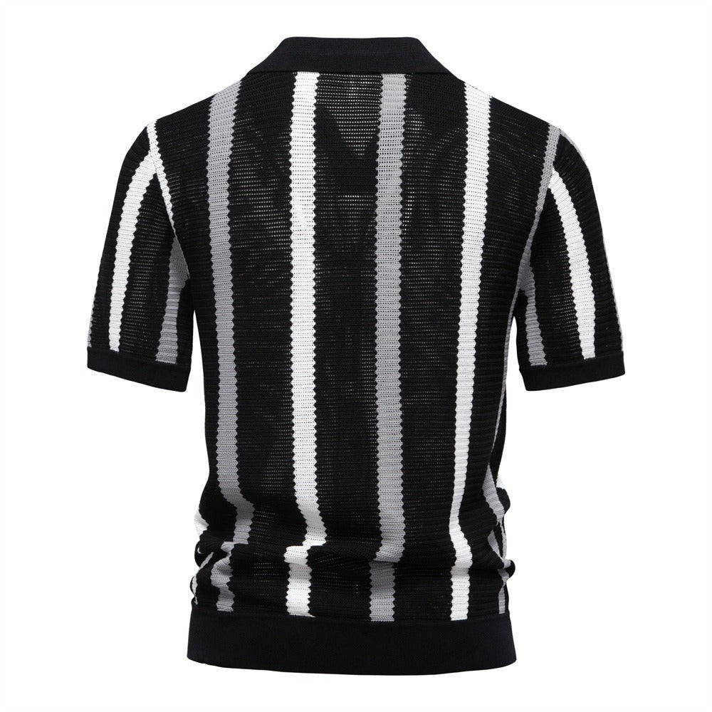 Men's Striped Resort Knit Polo Shirt