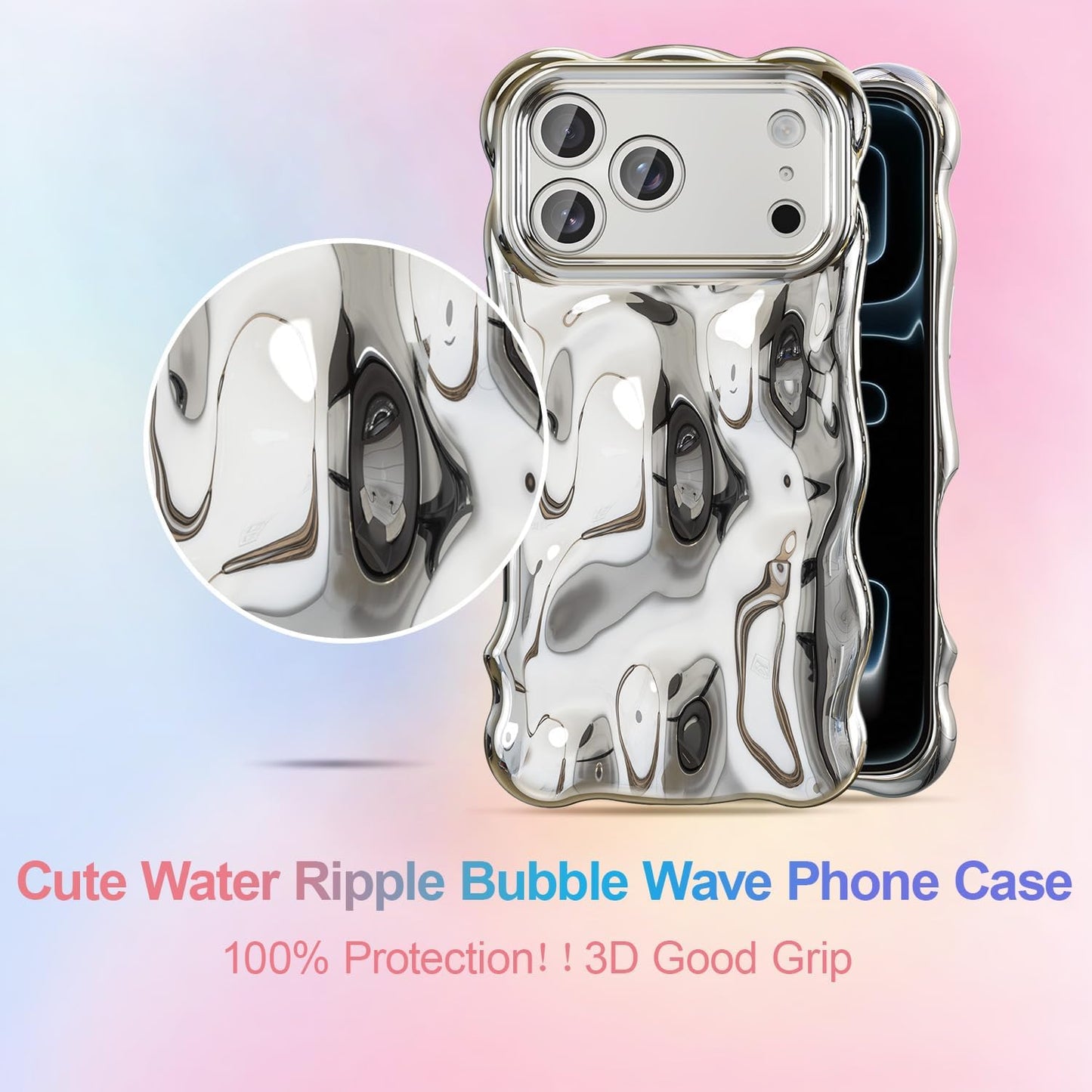 Silver Water Ripple Phone Case