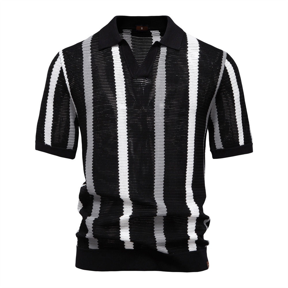 Men's Striped Resort Knit Polo Shirt