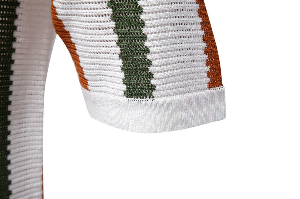 Men's Striped Resort Knit Polo Shirt