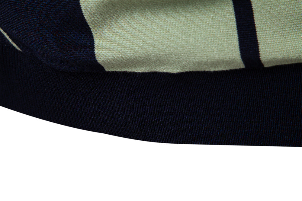 Men's Colorblock Striped Knit Polo Shirt