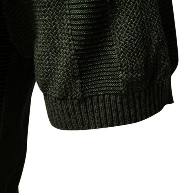Men's Vertical Stripe Knit Polo Shirt