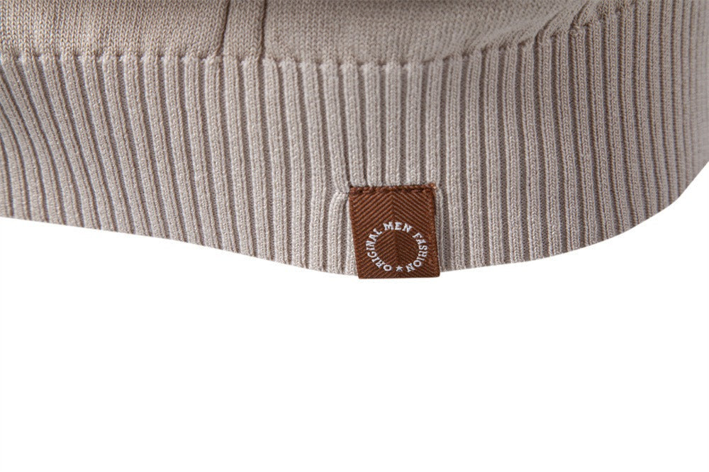Men's Striped Knit Polo Shirt