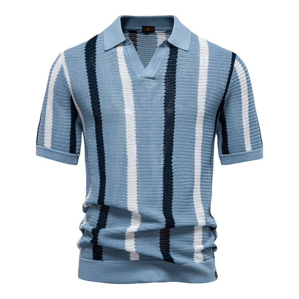 Men's Striped Resort Knit Polo Shirt