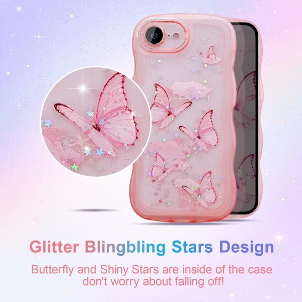 Glitter Butterfly Wave Phone Case