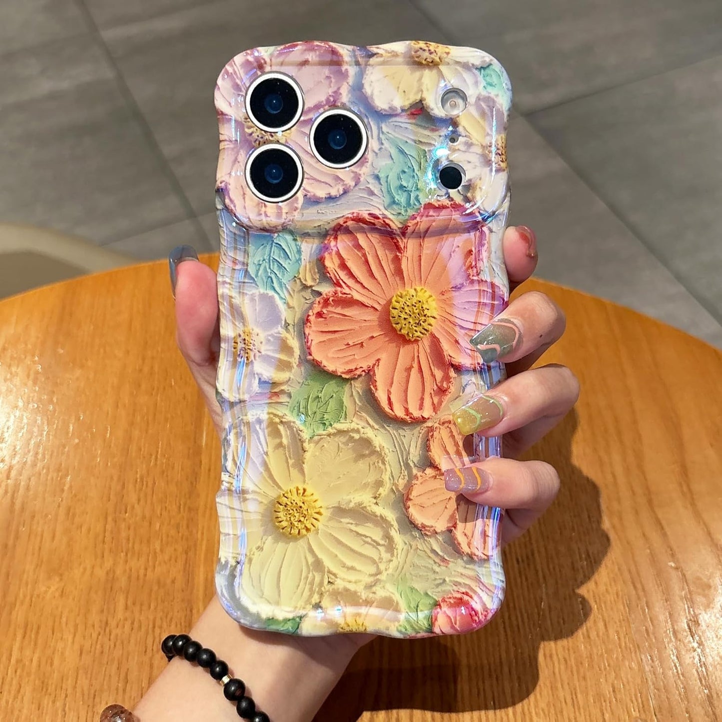 Shiny Oil Painting Flower Phone Case