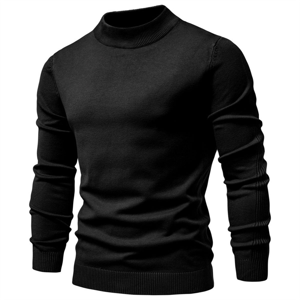 Men's Mock Neck Pullover Sweater