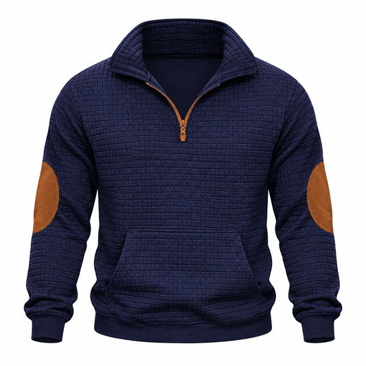 Men’s Textured Quarter Zip Pullover Hoodie