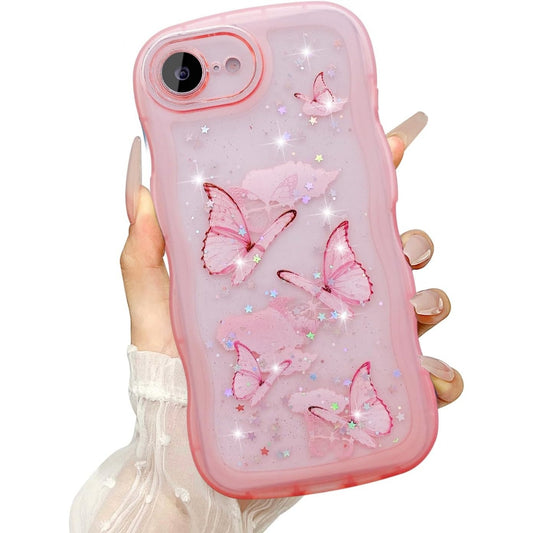 Glitter Butterfly Wave Phone Case